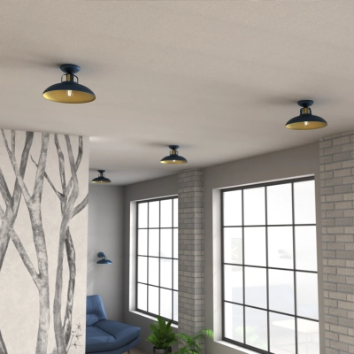 lafabryka.pl Lampa sufitowa FELIX NAVY BLUE/GOLD 1xE27 MLP7713 MILAGRO